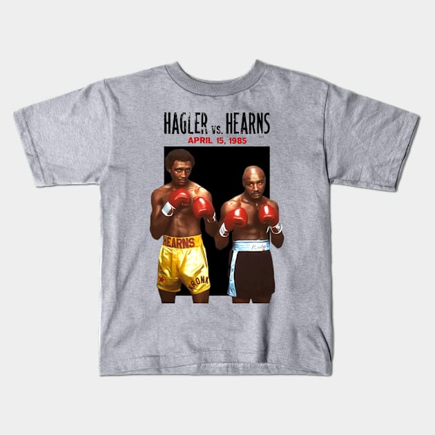 HOT!! Hagler vs Hearns Boxing 1985 Kids T-Shirt by Don'tawayArt